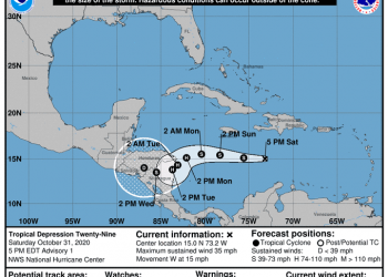 Alerta amarilla en El Salvador por tormenta tropical  que afecta la costa nicaragüense