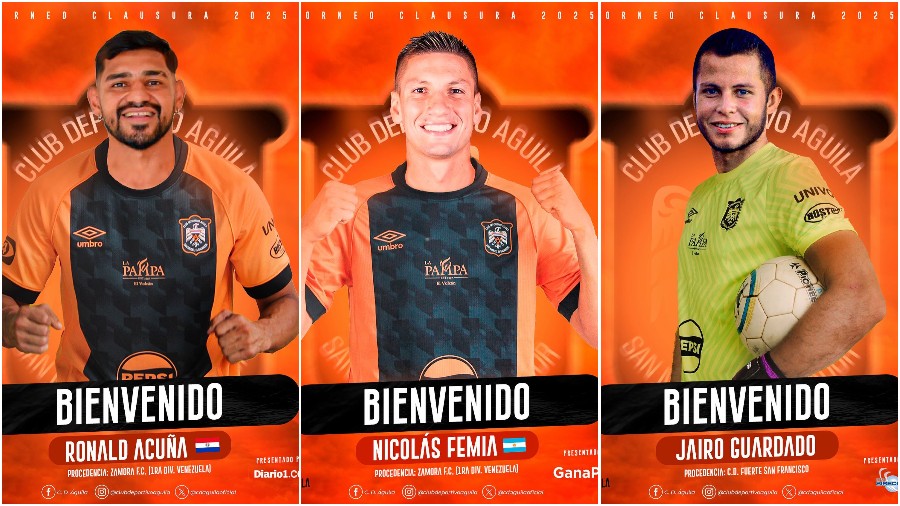 Águila presentó a tres refuerzos más