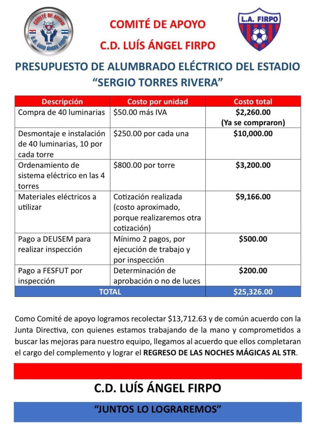 Regresar a Usulután las noches mágicas cuestan más de 25 mil dólares