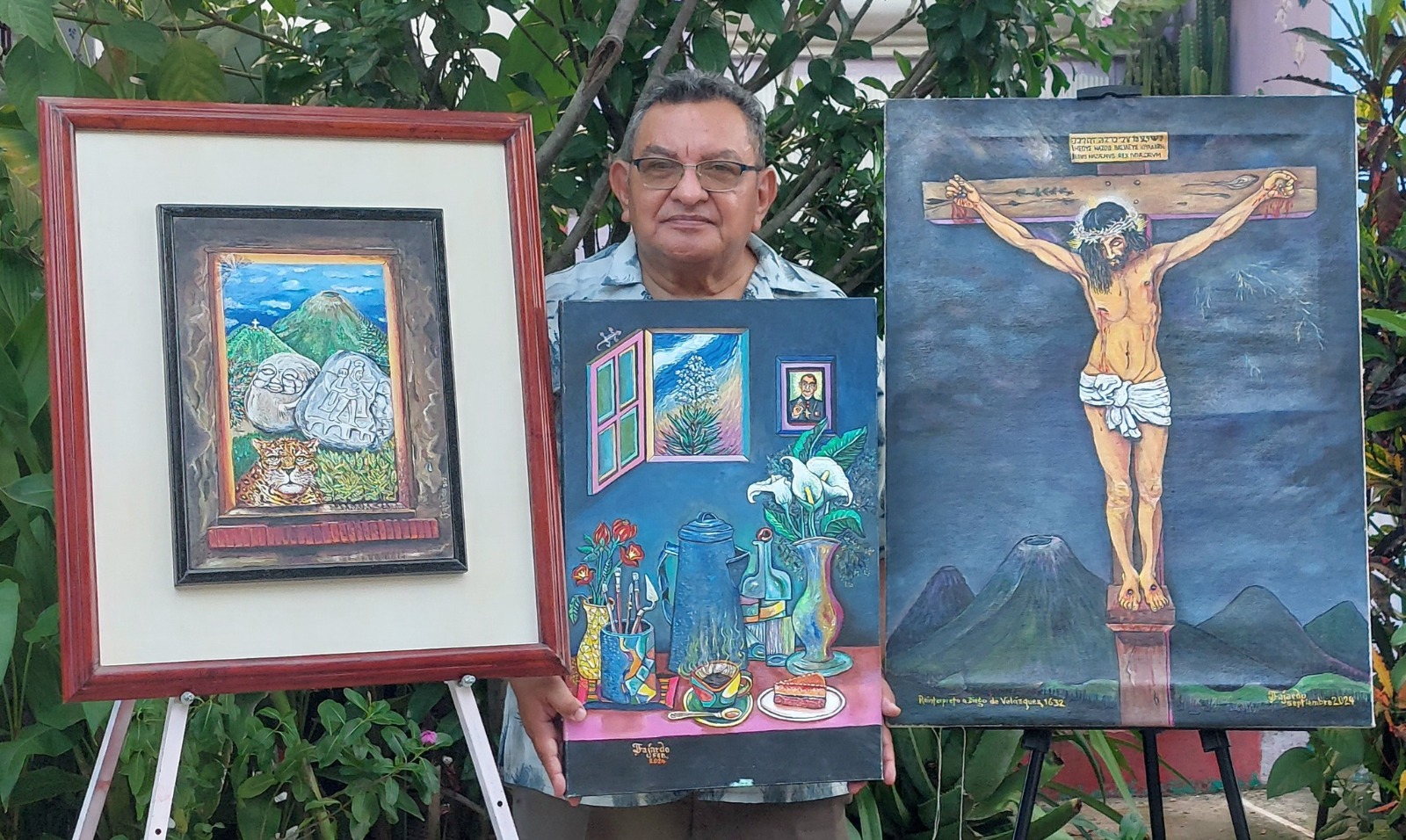 La fe, tradiciones e historia inspiran la creación pictórica de un docente jubilado en Santa Ana