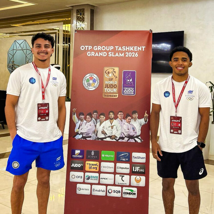 Los judocas Diego Cálix y Jairo Moreno ya se encuentran en Georgia para comoetir este sábado. Foto/ @TeamESA_