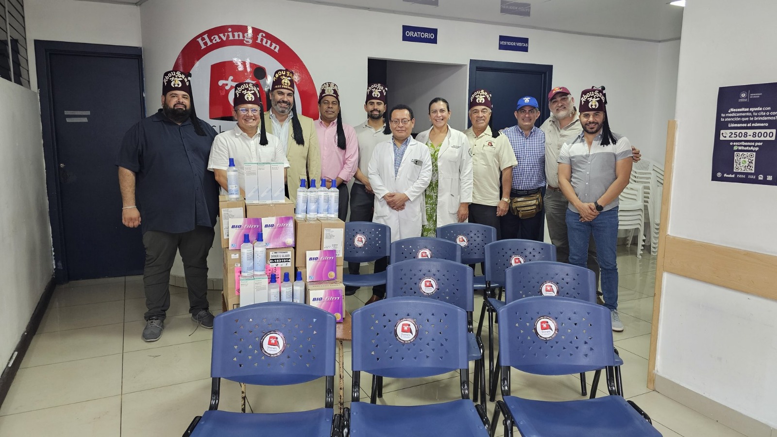 Shriners El Salvador donó medicamentos y sillas de espera al Hospital de Niños Benjamín Bloom