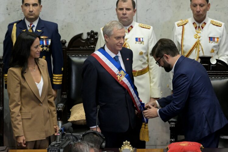 Jose Antonio Kast fue investido como nuevo presidente de Chile en el Congreso Nacional, situado en Valparaíso, este 11 de marzo de 2026. Foto: AFP