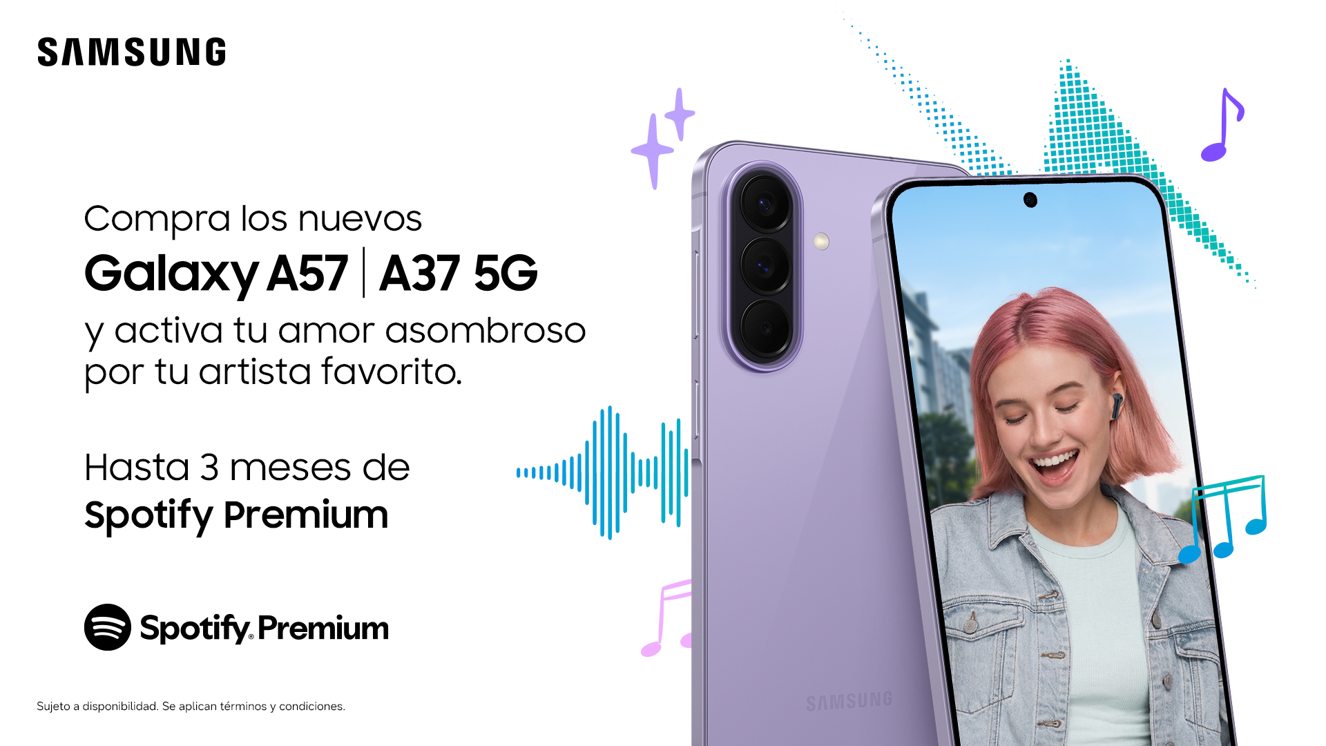 Nueva serie Galaxy A llega con Spotify Premium incluido