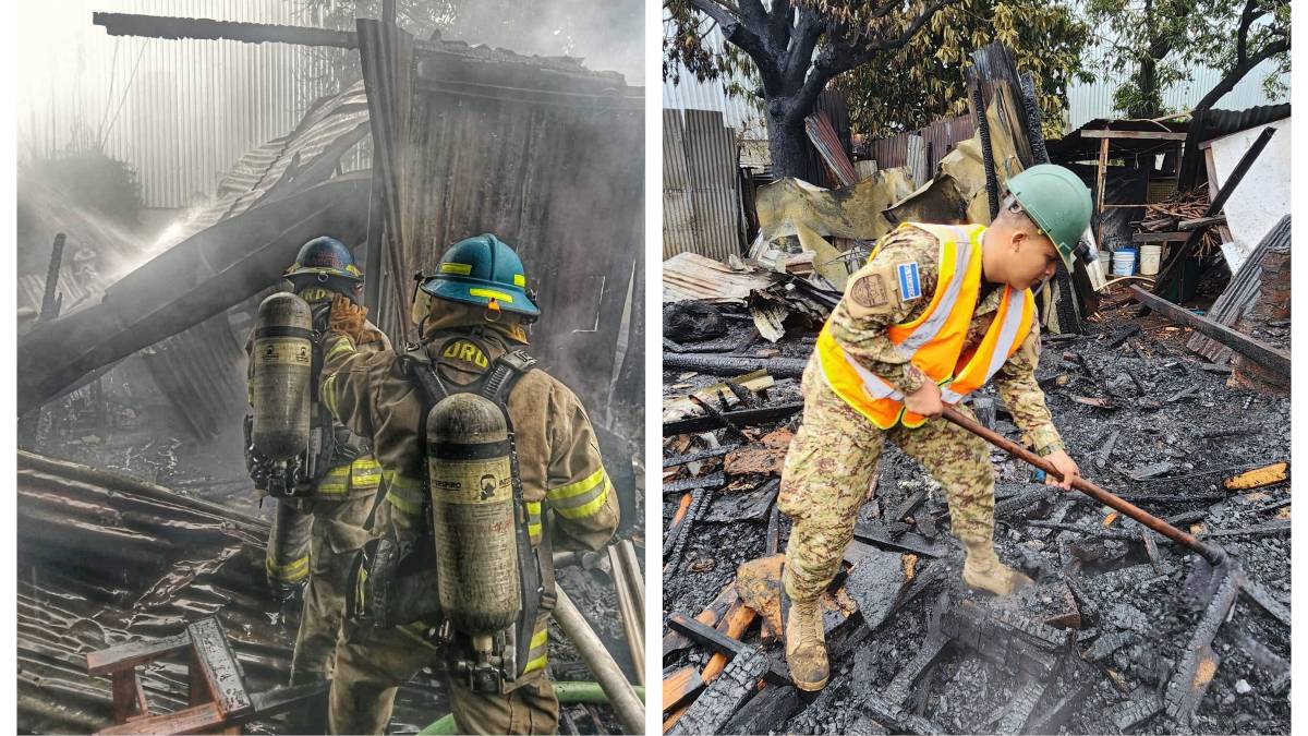 Fuerza Armada ayuda a sofocar incendio en tienda de tarimas en Colón